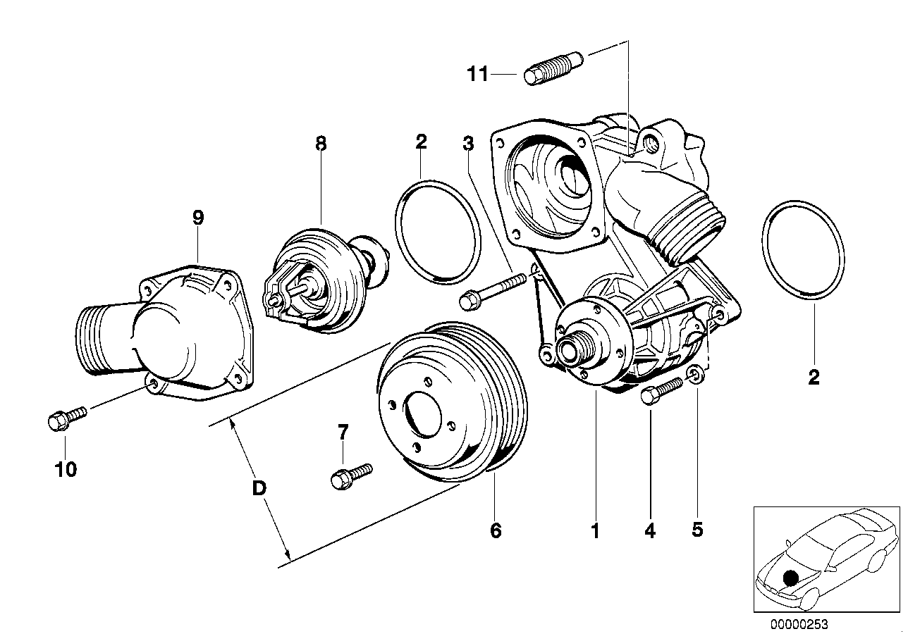 BMW 11 51 0 007 041 - Ūdenssūknis adetalas.lv