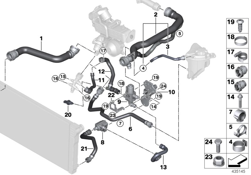 BMW 17 12 7 809 818 - Radiatora cauruļvads adetalas.lv