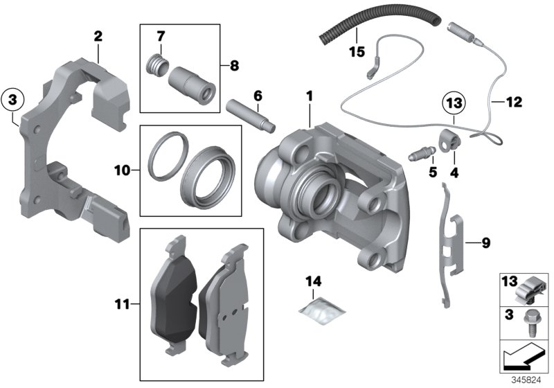 Alpina 34216775678 - Repair kit, brake pads asbestos-free adetalas.lv