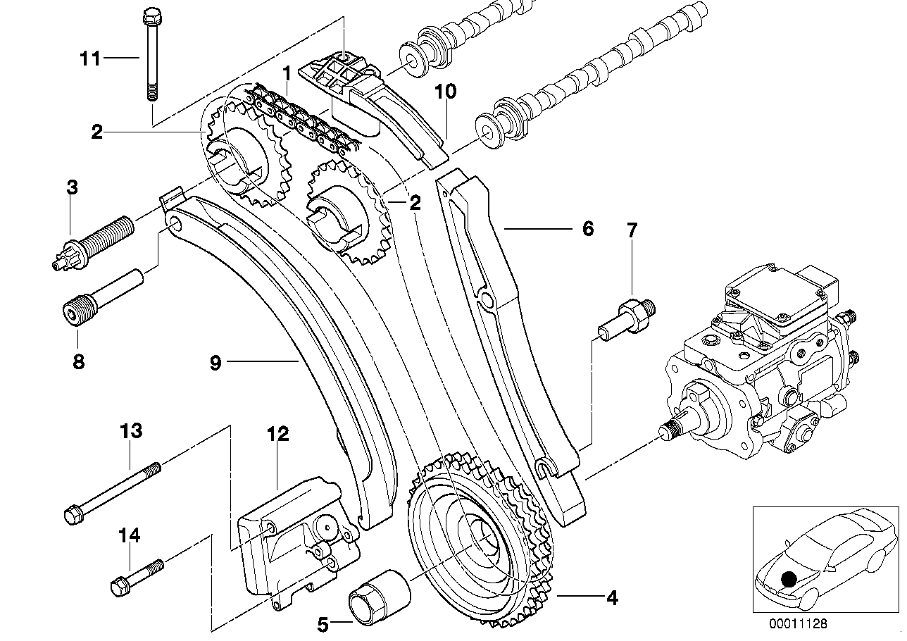 BMW 11 31 2 246 809 - Mierinātājsliede, GSM piedziņas ķēde adetalas.lv