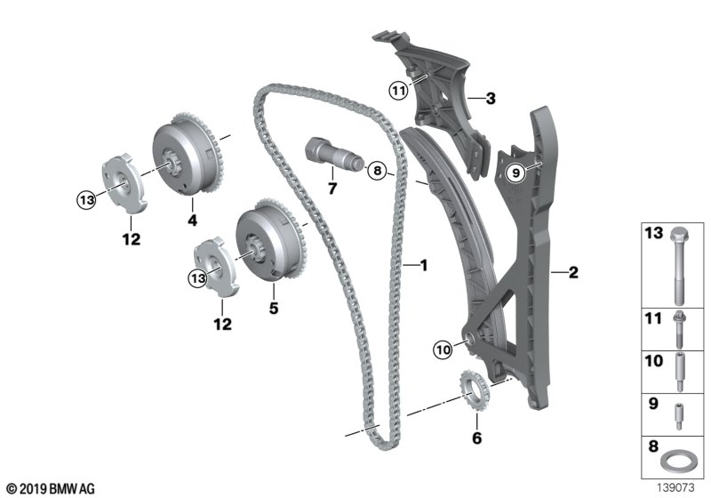 Mini 11 31 7 585 020 - Chain tensioner and guide rail adetalas.lv