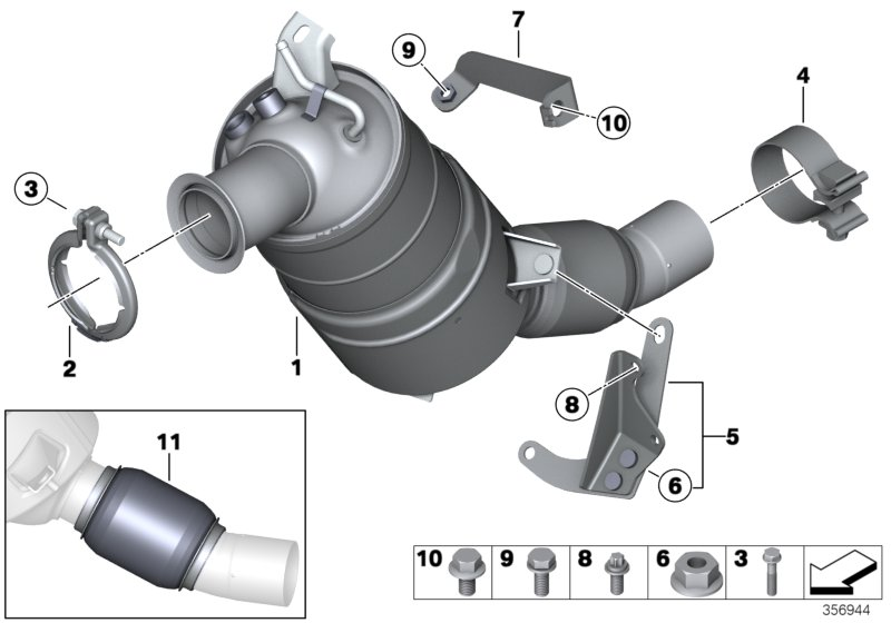 BMW 18.30.7.823.349 - Asortiments, Sodrēju / Daļiņu filtra remonts adetalas.lv