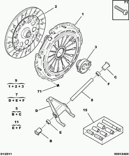 PEUGEOT 2052 61 - Sajūga komplekts adetalas.lv