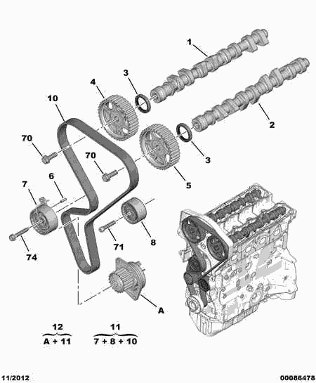 CITROËN 16 095 258 80 - Ūdenssūknis + Zobsiksnas komplekts adetalas.lv