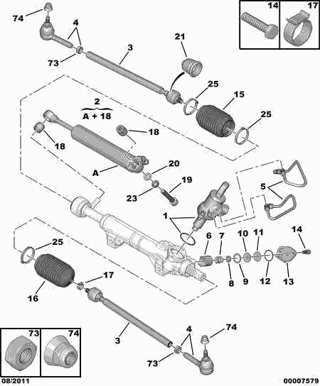 PEUGEOT 4066 43 - Putekļusargu komplekts, Stūres iekārta adetalas.lv