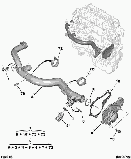 CITROËN/PEUGEOT 16 094 176 80 - Ūdenssūknis + Zobsiksnas komplekts adetalas.lv