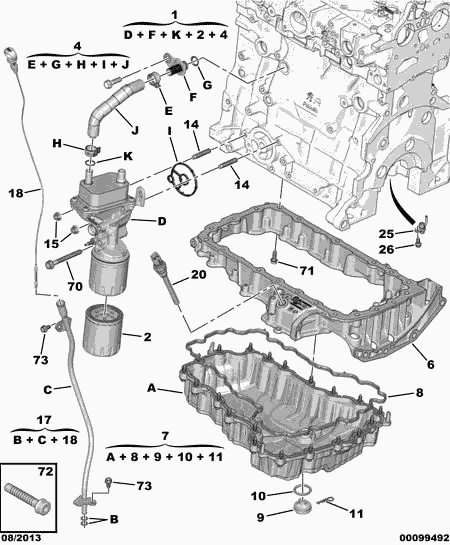 FORD 98 014 447 80 - Korķis, Eļļas vācele adetalas.lv