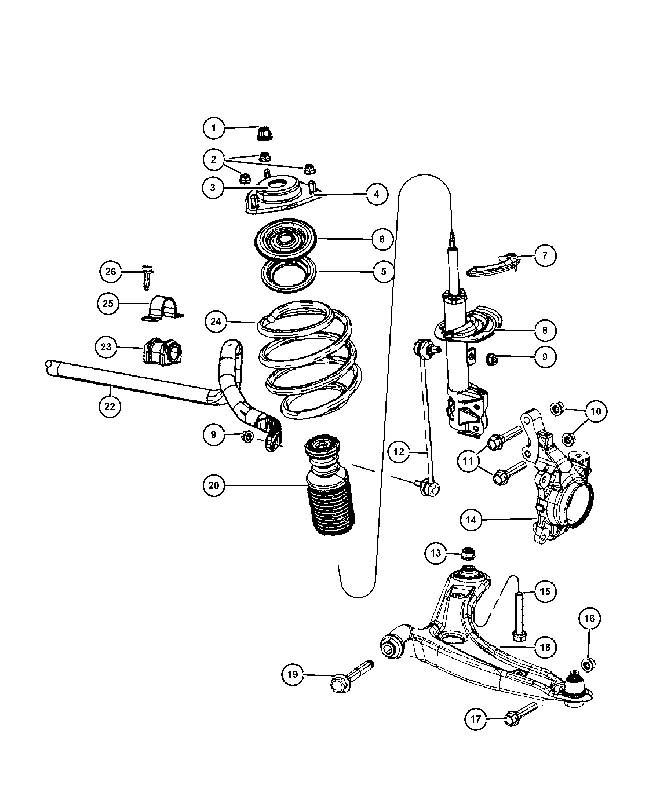 Chrysler 5105 543AC - Aizsargvāciņš / Putekļusargs, Amortizators adetalas.lv