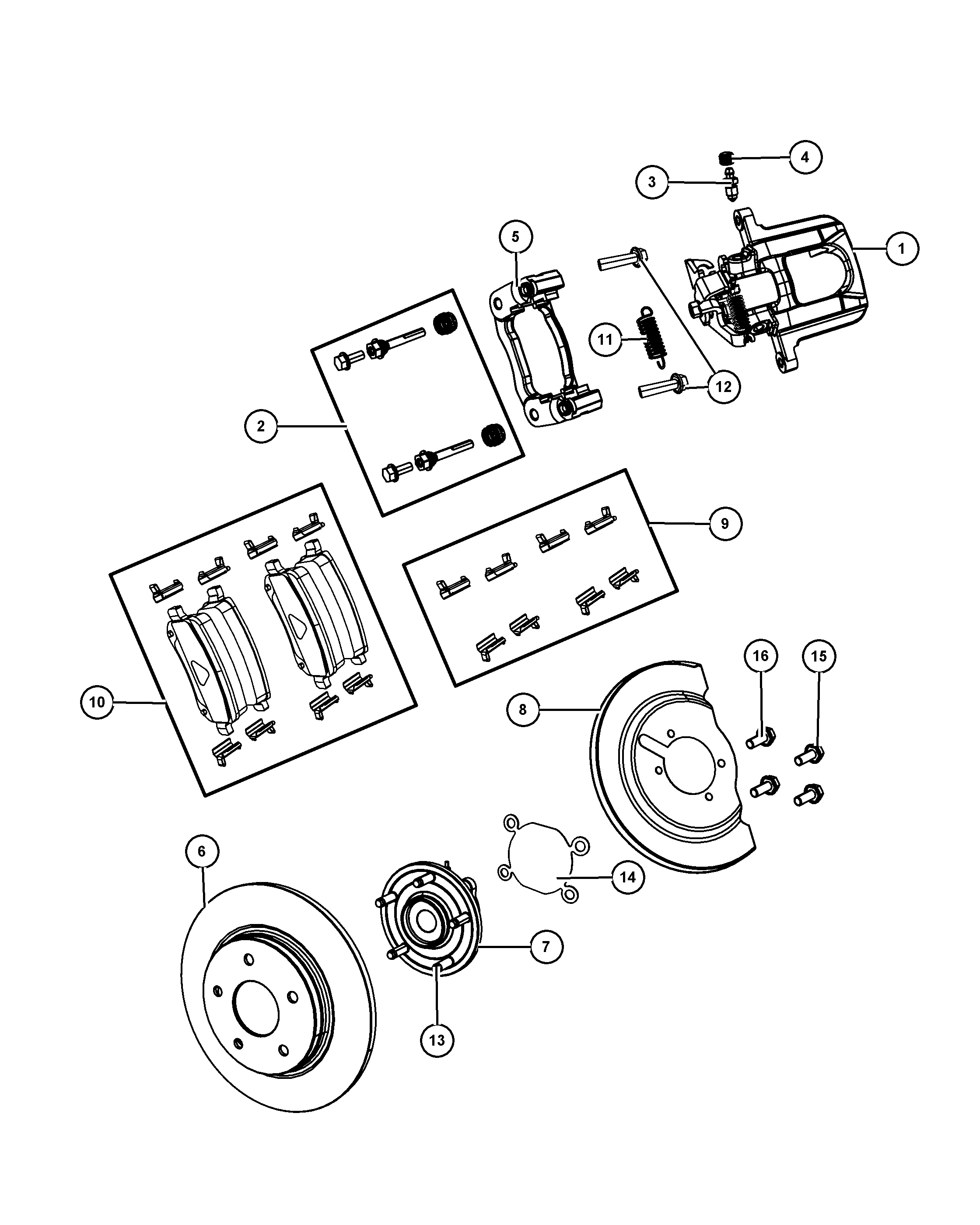 Chrysler 68029 888AA - Piederumu komplekts, Disku bremžu uzlikas adetalas.lv