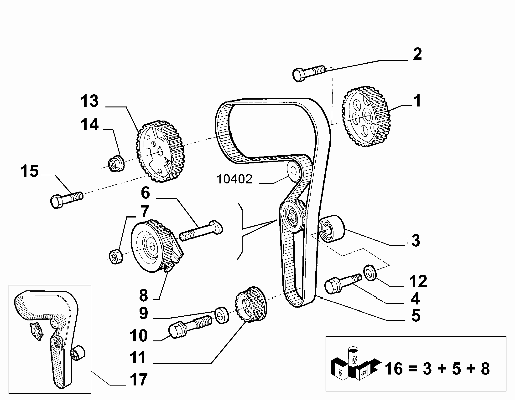 FIAT 71736714 - Zobsiksnas komplekts adetalas.lv