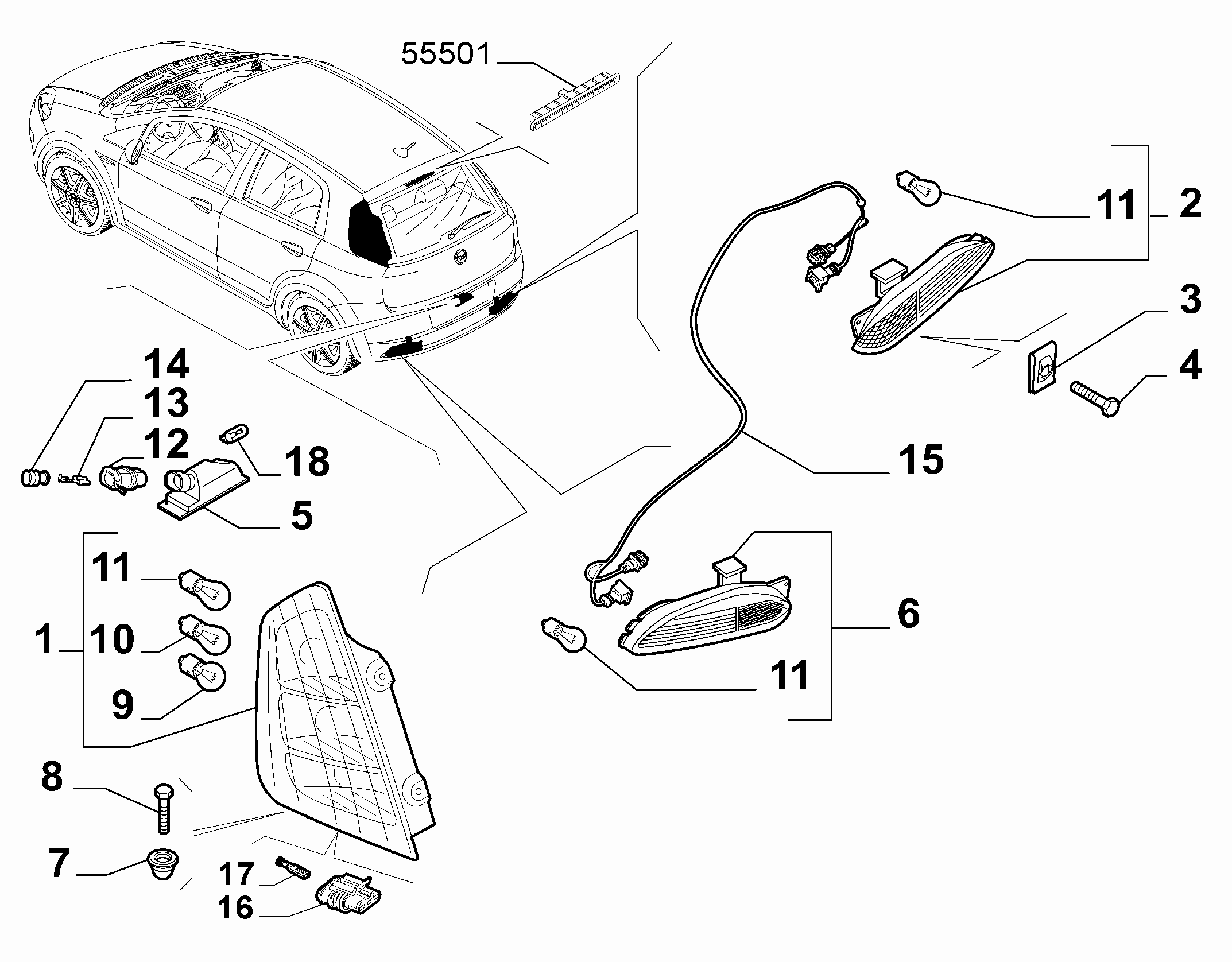 FIAT 51718011 - Atpakaļgaitas signāla lukturis adetalas.lv