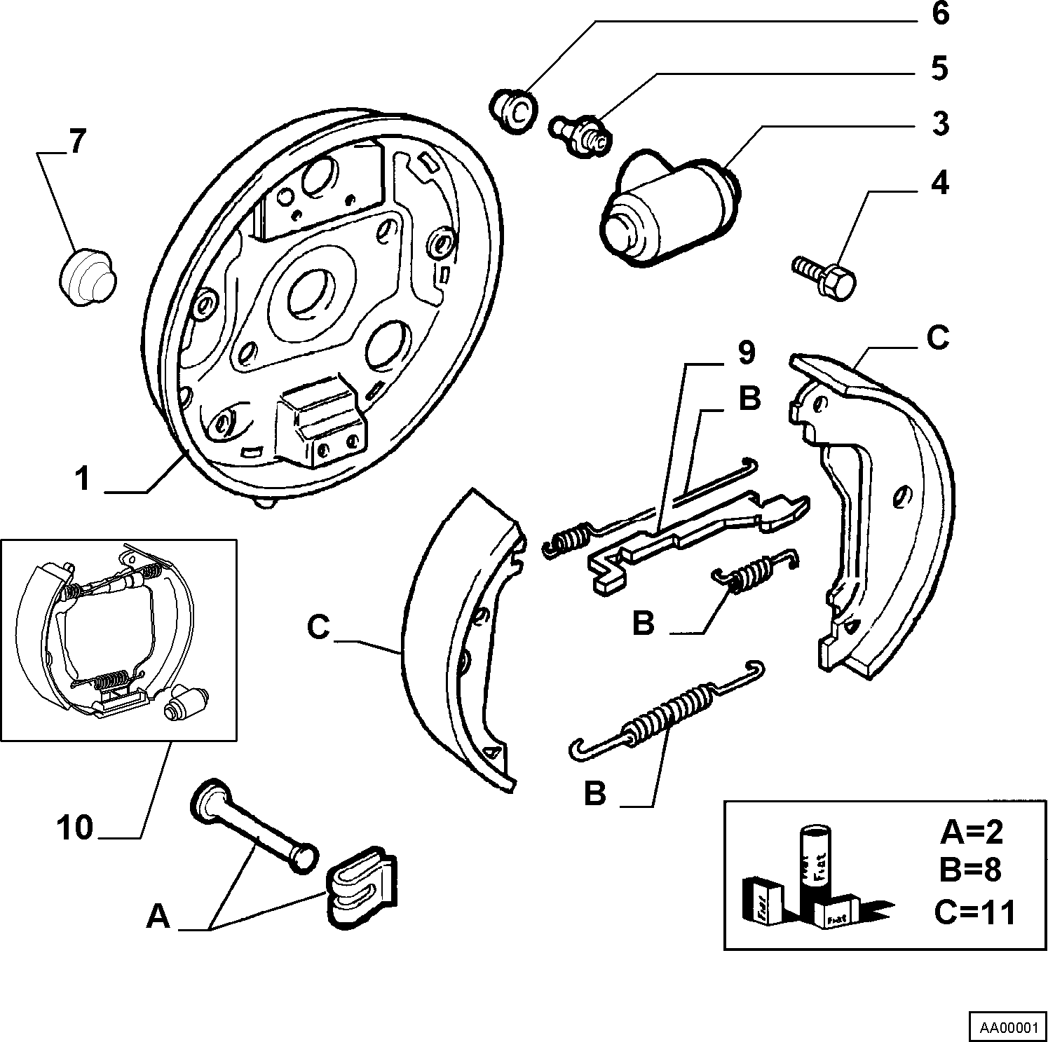 FIAT 9945976 - Piederumu komplekts, Bremžu loki adetalas.lv