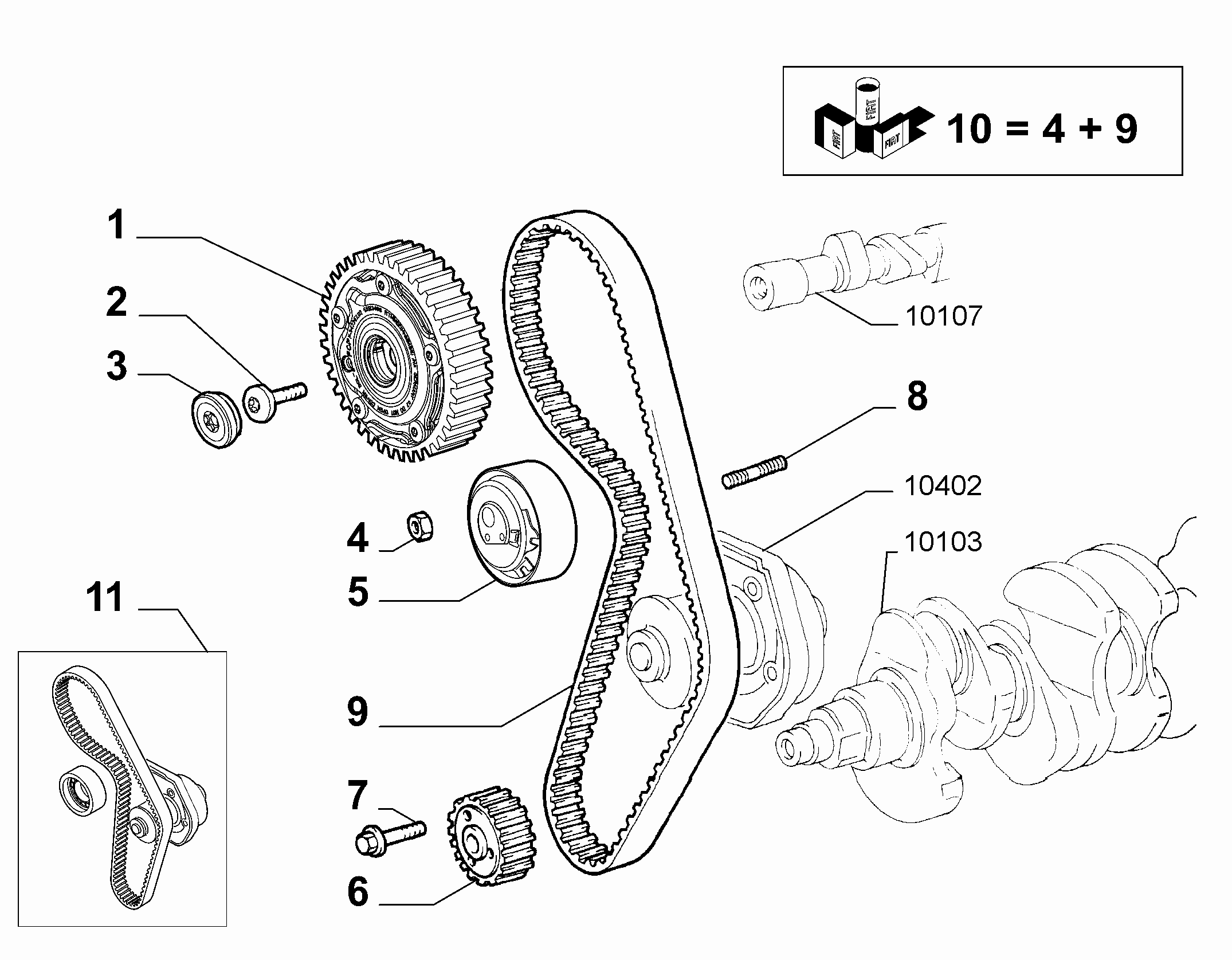 FIAT 71776007 - Ūdenssūknis + Zobsiksnas komplekts adetalas.lv