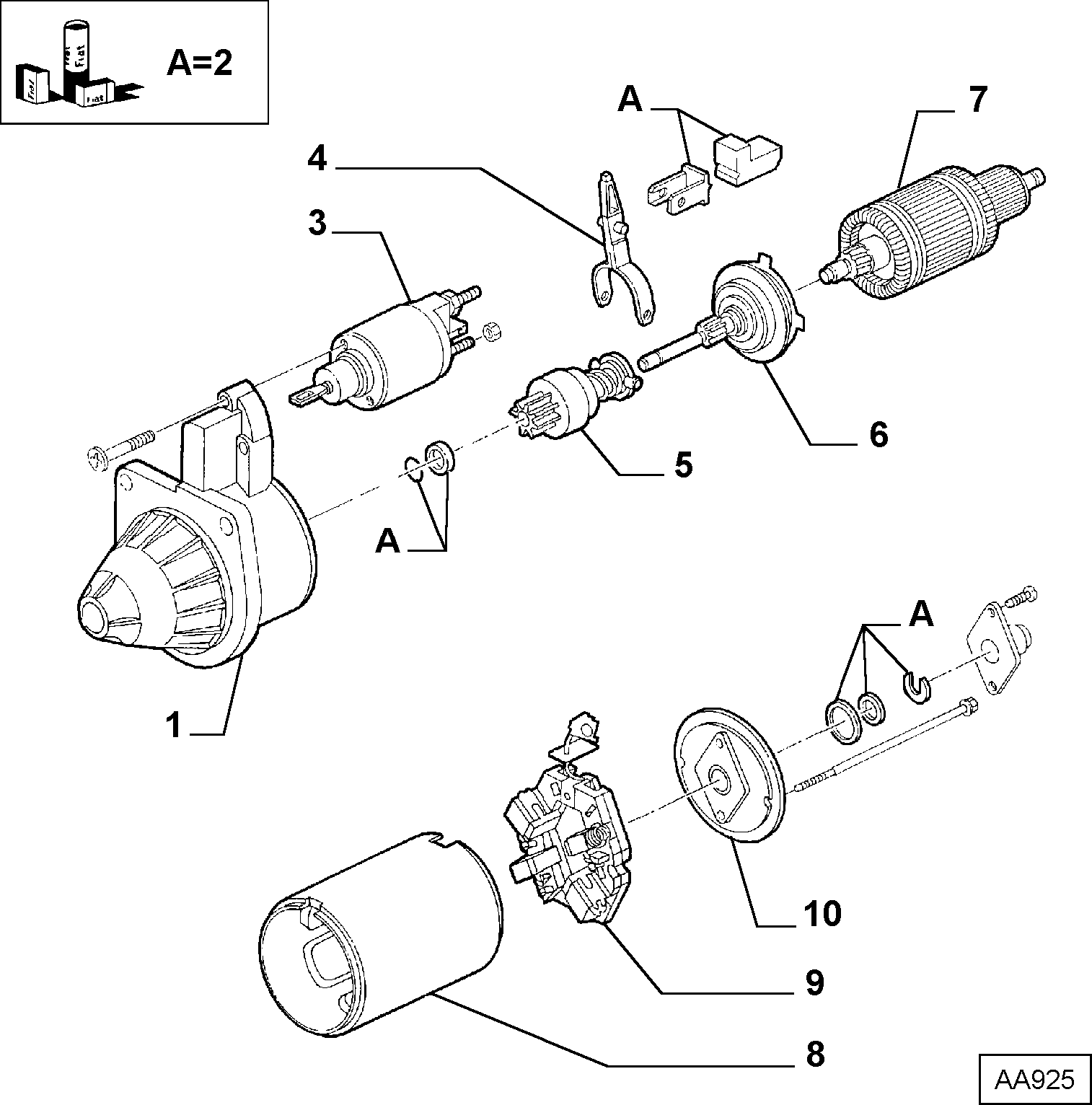 FIAT 9949599 - Enkurs, Starteris adetalas.lv