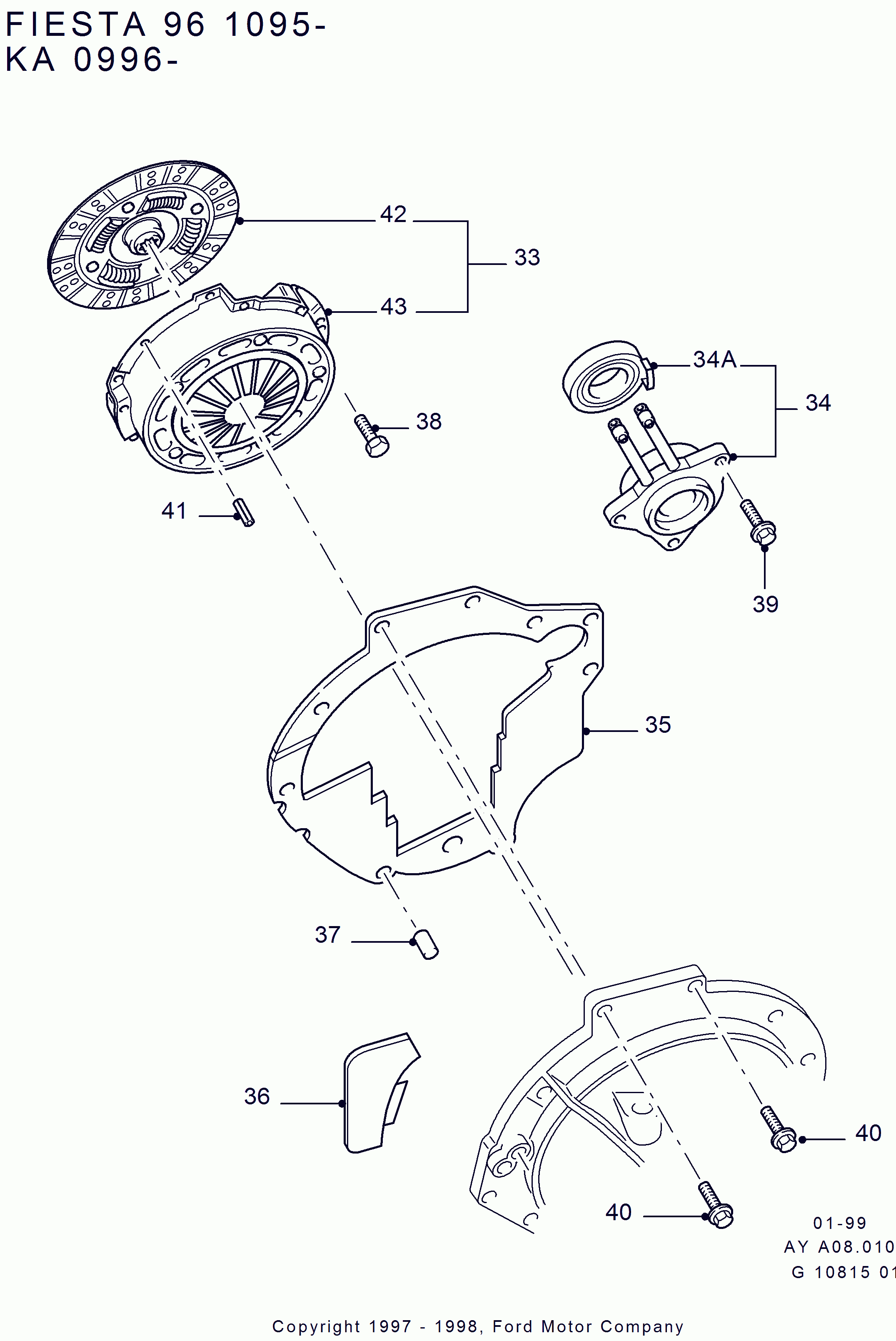 FORD 1026539 - Centrālais izslēdzējmehānisms, Sajūgs adetalas.lv