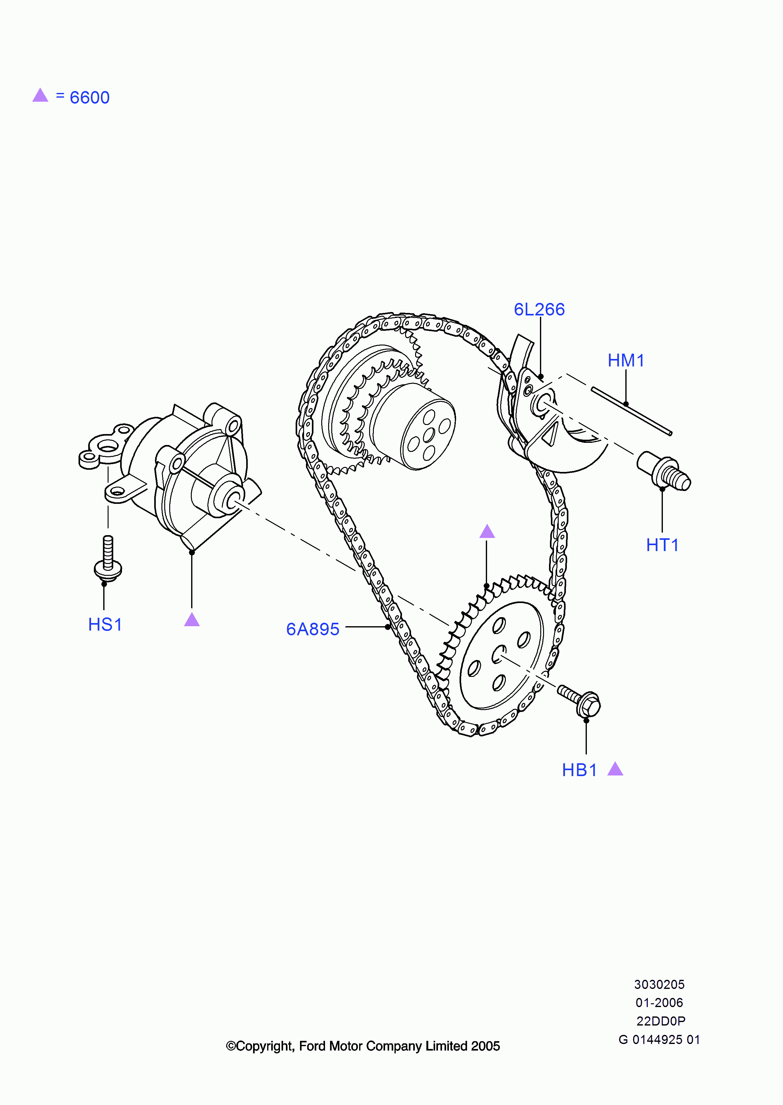 FORD 1 235 939 - Ķēde, Eļļas sūkņa piedziņa adetalas.lv