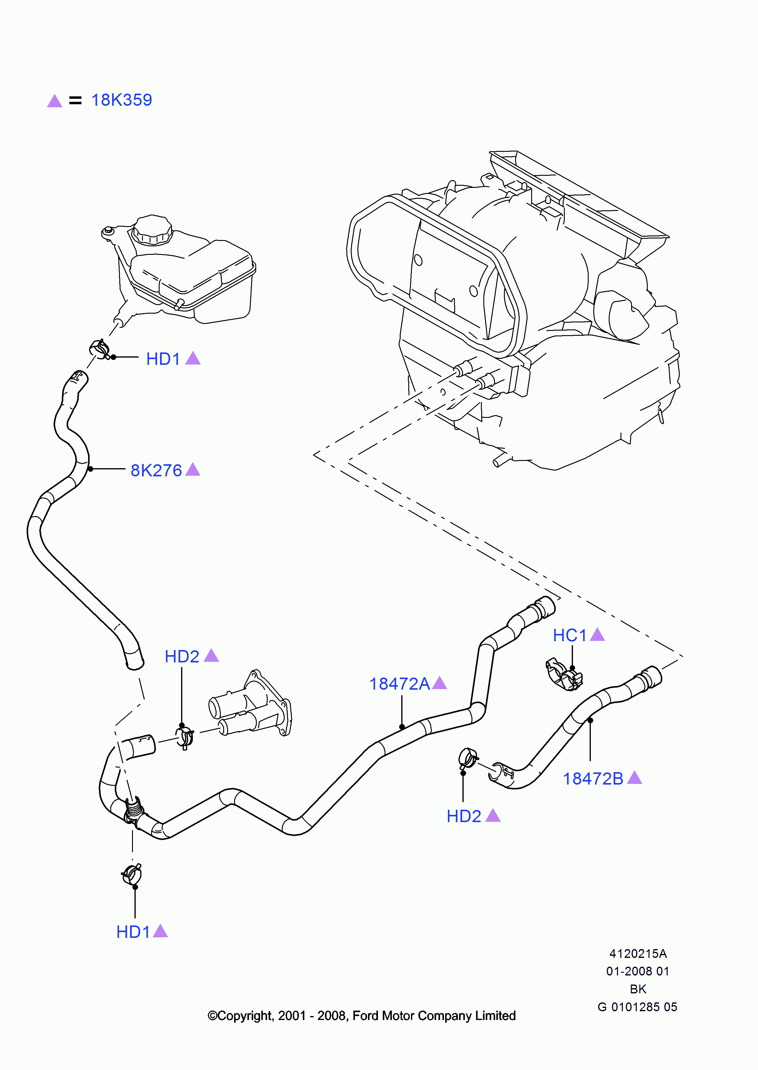 FORD 1546464 - Radiatora cauruļvads adetalas.lv