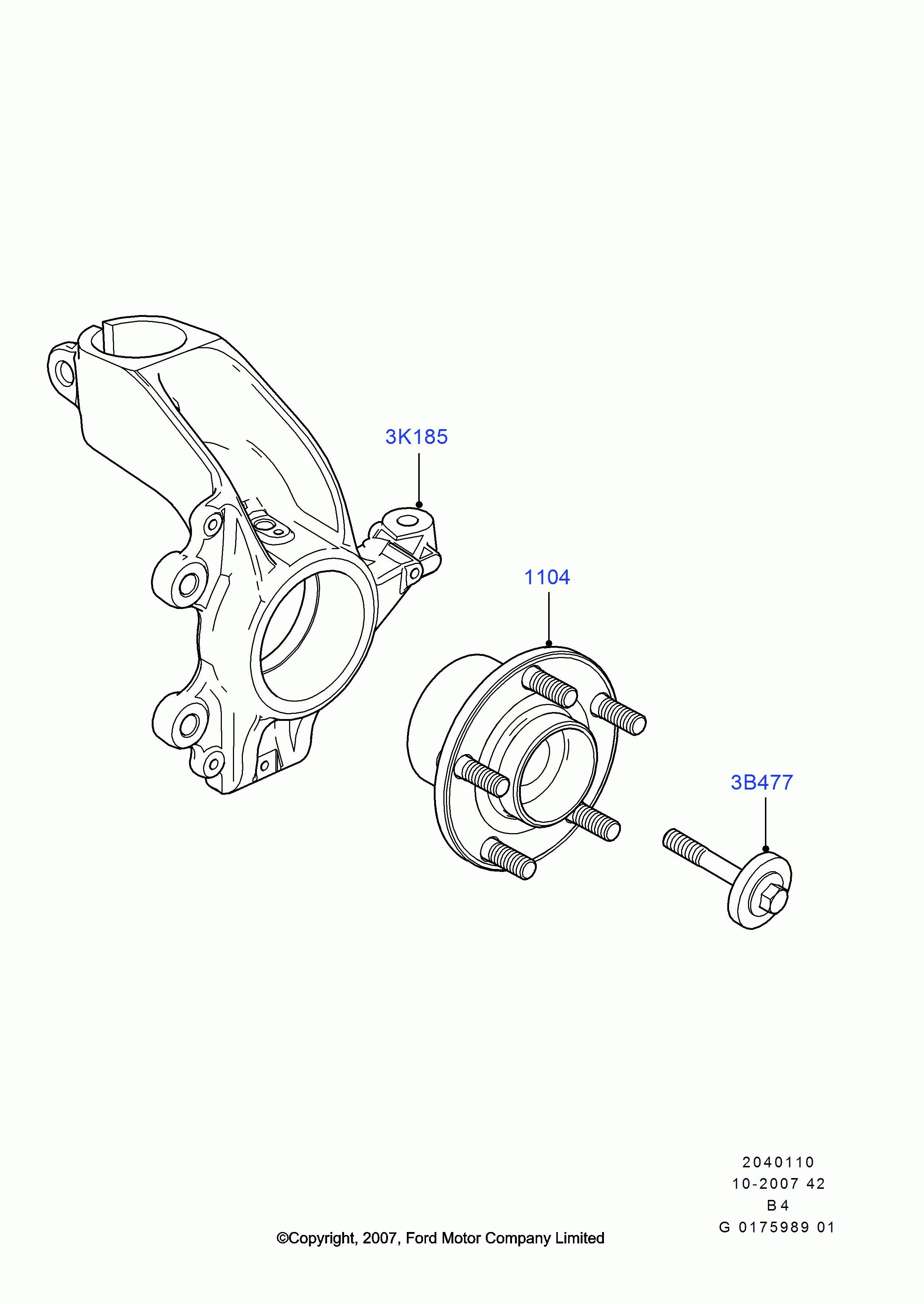 FORD 1471854 - Riteņa rumbas gultņa komplekts adetalas.lv