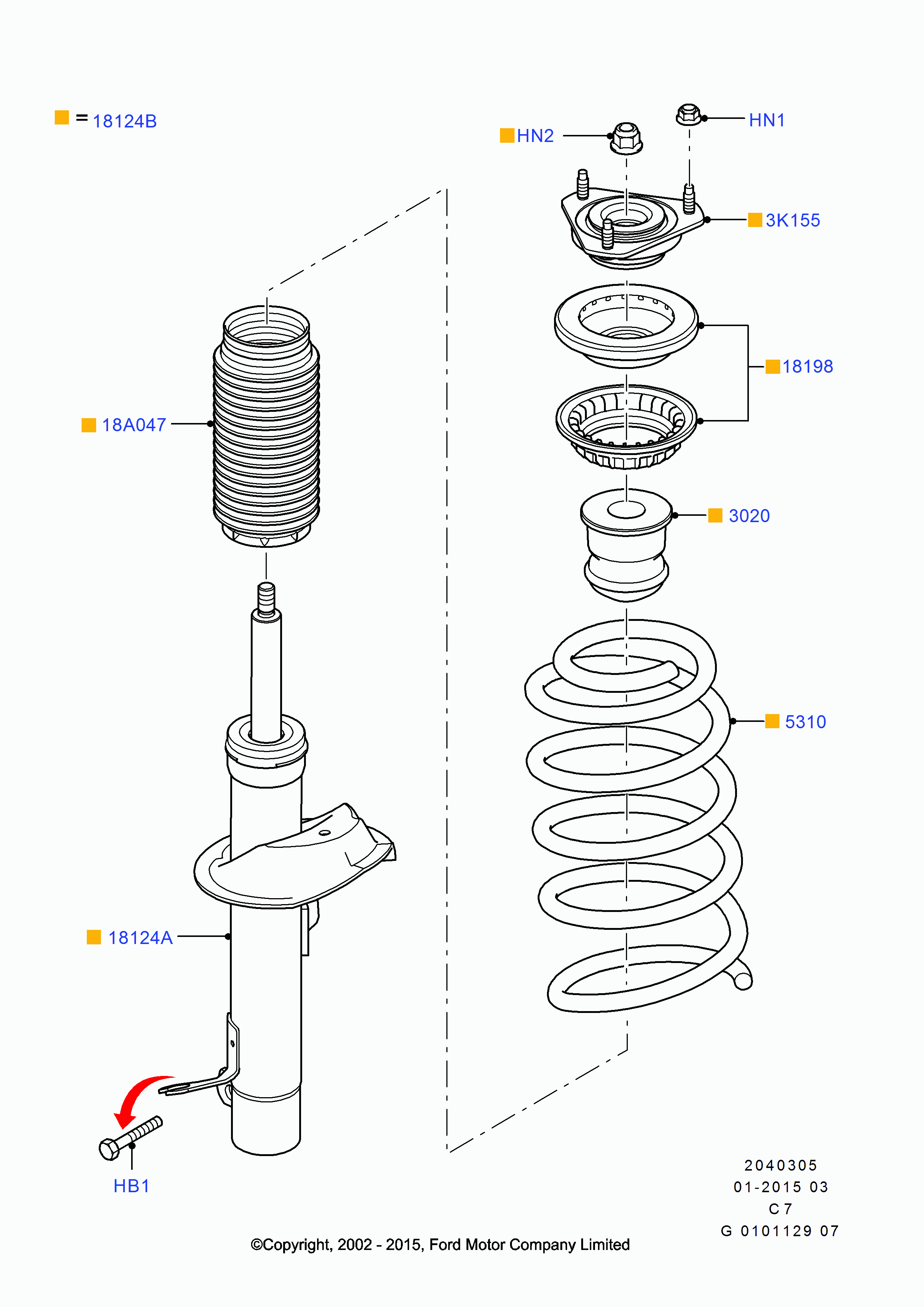 FORD 1105883 - Putekļu aizsargkomplekts, Amortizators adetalas.lv