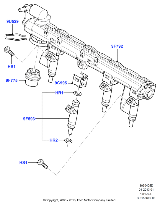 FORD 1429824 - Blīvgredzens, Iesmidzināšanas sprausla adetalas.lv