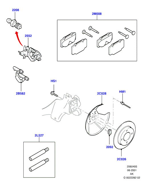 FORD 1075565 - Bremžu uzliku kompl., Disku bremzes adetalas.lv