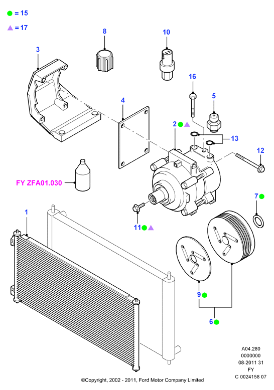 FORD 4 683 733 - Kompresors, Gaisa kond. sistēma adetalas.lv