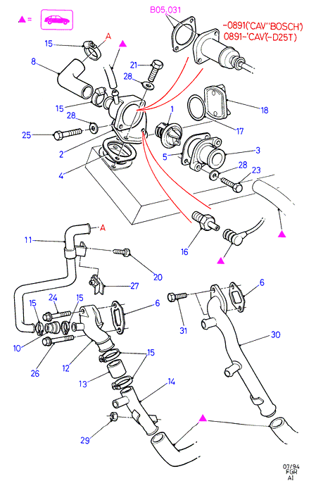 FORD 1 086 282 - Termostats, Dzesēšanas šķidrums adetalas.lv