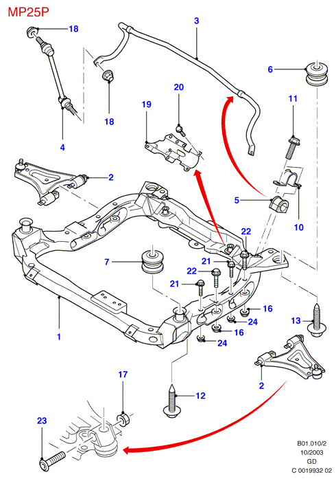 FORD 1 074 282 - Piekare, Šķērssvira adetalas.lv