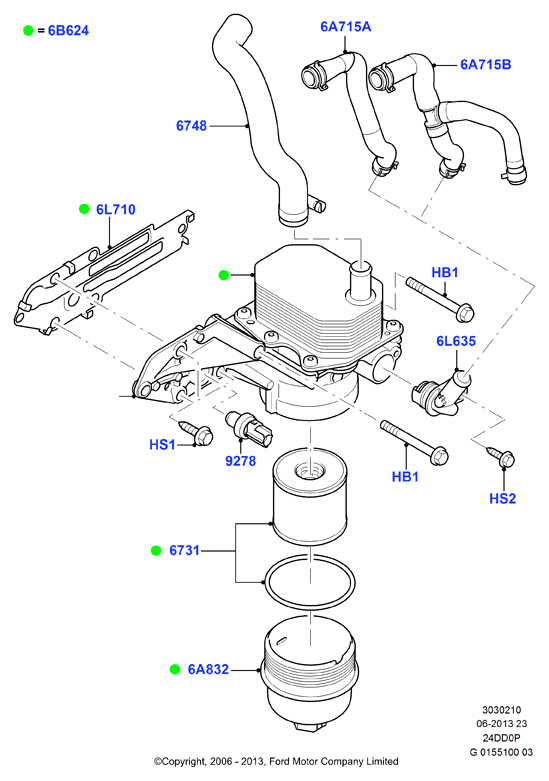 FORD 1842739 - Eļļas radiators, Motoreļļa adetalas.lv