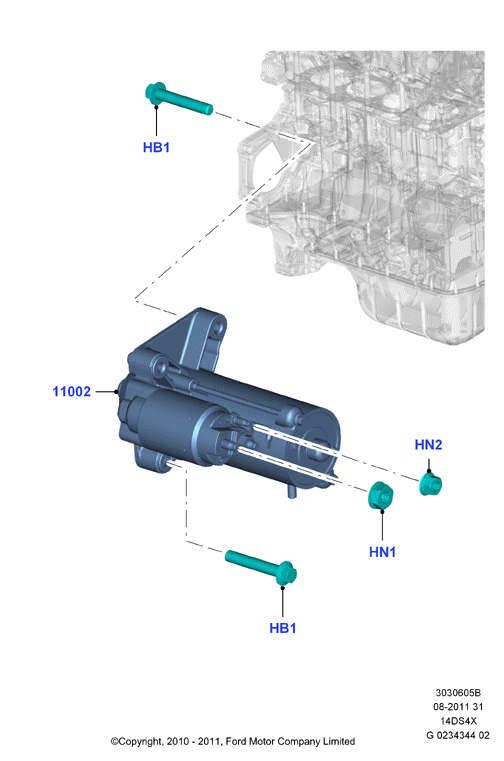 FORD 1 734 633 - Starteris adetalas.lv