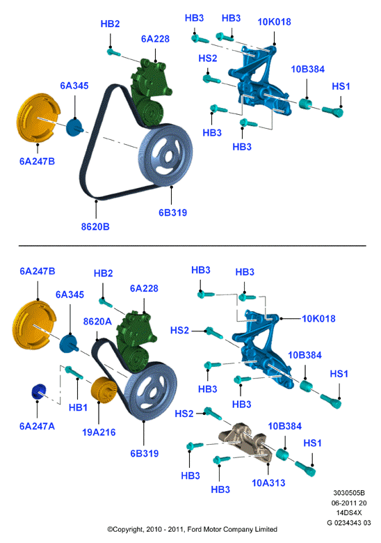 FORD ASIA / OCEANIA 1624447 - Parazīt / Vadrullītis, Ķīļrievu siksna adetalas.lv