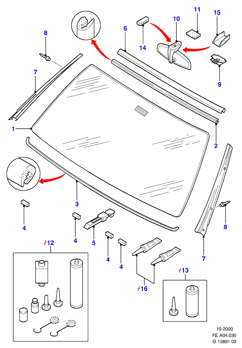 FORD 6 126 069 - Apdare / Aizsarguzlika, Vējstikls adetalas.lv