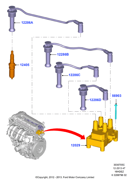 FORD 1502366 - Augstsprieguma vadu komplekts adetalas.lv