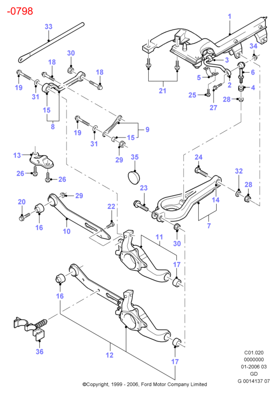 FORD 1072453 - Neatkarīgās balstiekārtas svira, Riteņa piekare adetalas.lv