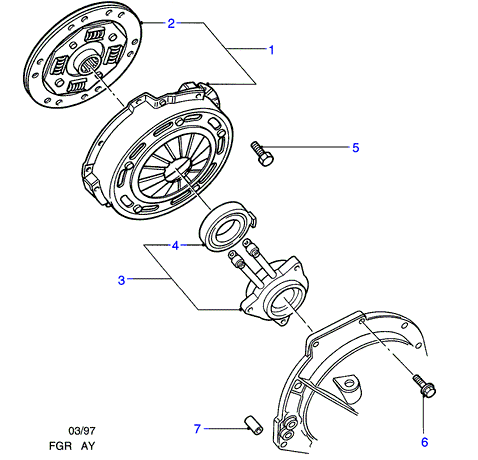 FORD 1838043 - Centrālais izslēdzējmehānisms, Sajūgs adetalas.lv