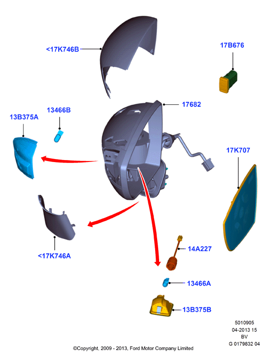 FORD 2057115 - Ārējais atpakaļskata spogulis adetalas.lv