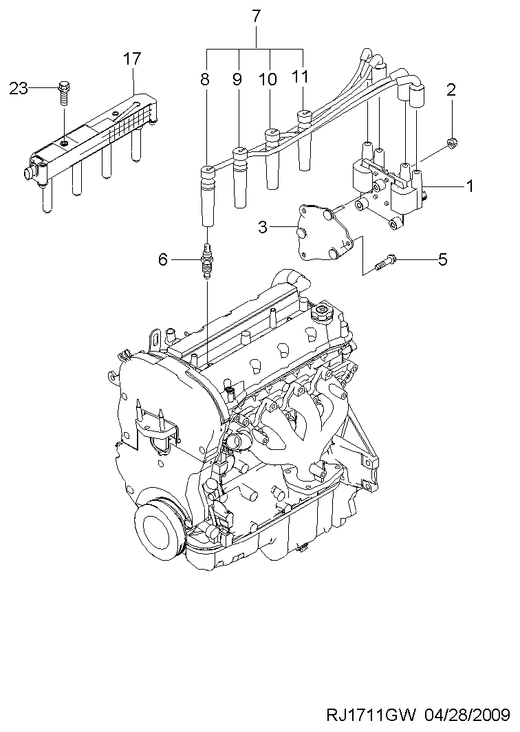 Chevrolet 96 450 249 - Augstsprieguma vadu komplekts adetalas.lv