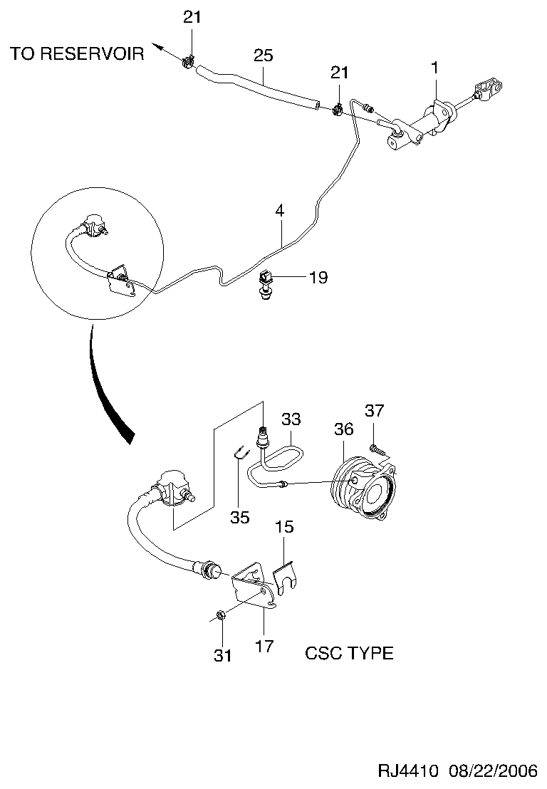 Chevrolet 96286828 - Centrālais izslēdzējmehānisms, Sajūgs adetalas.lv