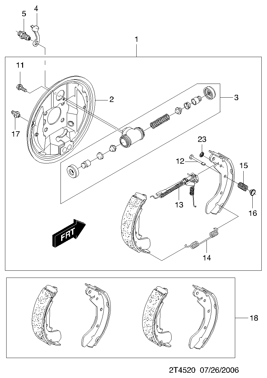 DAEWOO 96473229 - Bremžu loku komplekts adetalas.lv