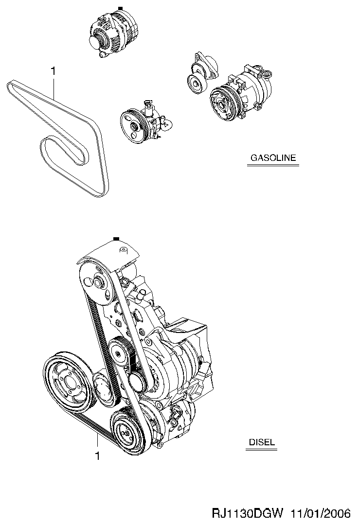 Chevrolet 25183021 - Ķīļrievu siksna adetalas.lv