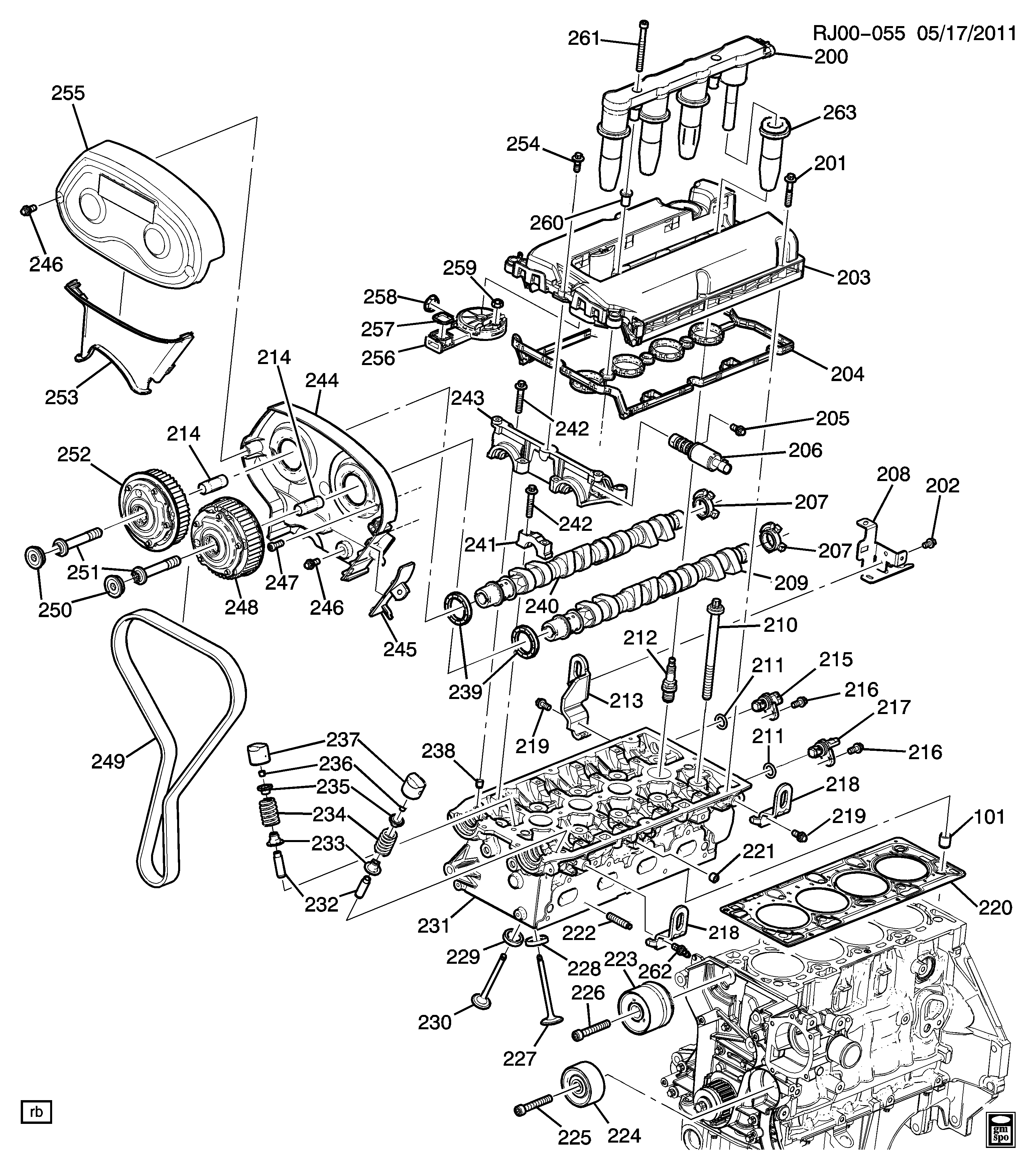 Vauxhall 55574864 - Spriegotājrullītis, Gāzu sadales mehānisma piedziņas siksna adetalas.lv