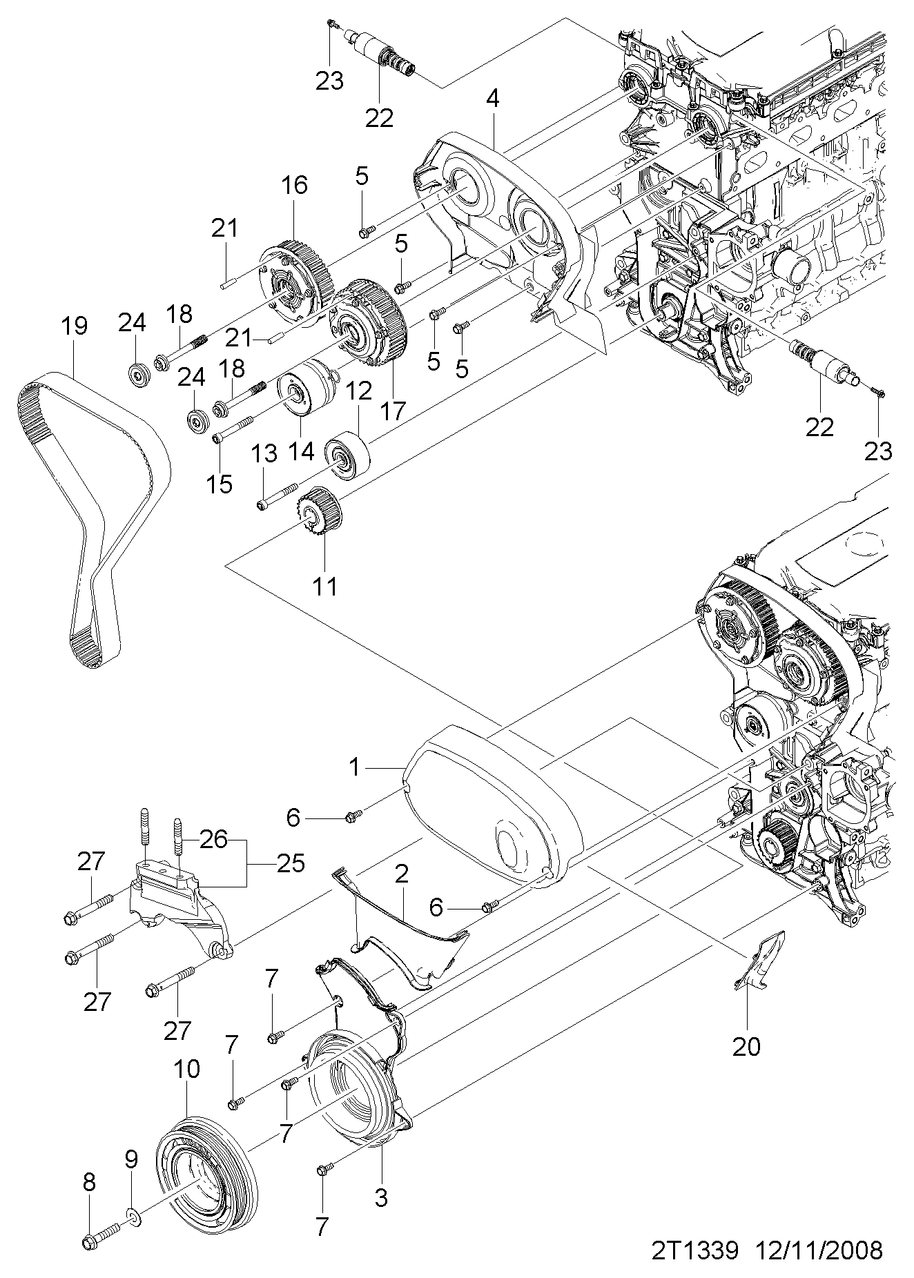 FORD 55562217 - Spriegotājrullītis, Gāzu sadales mehānisma piedziņas siksna adetalas.lv