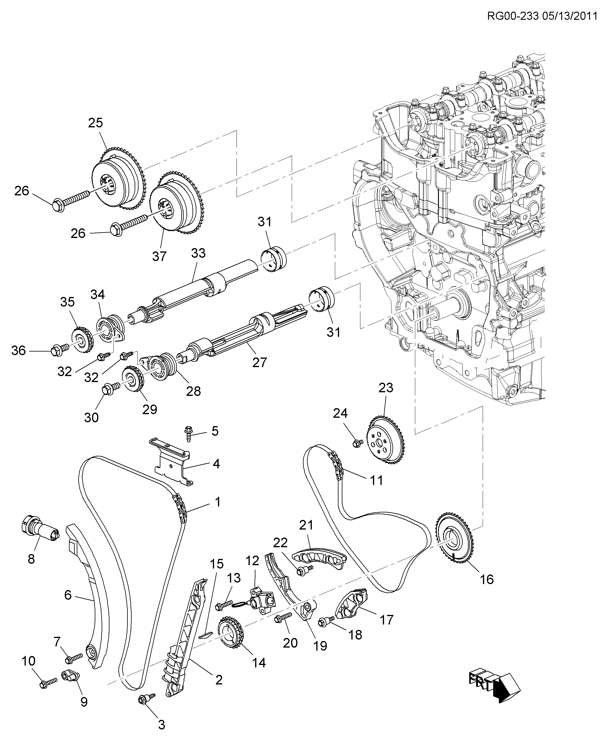 Pontiac 12600850 - Sadales vārpstas piedziņas ķēdes komplekts adetalas.lv