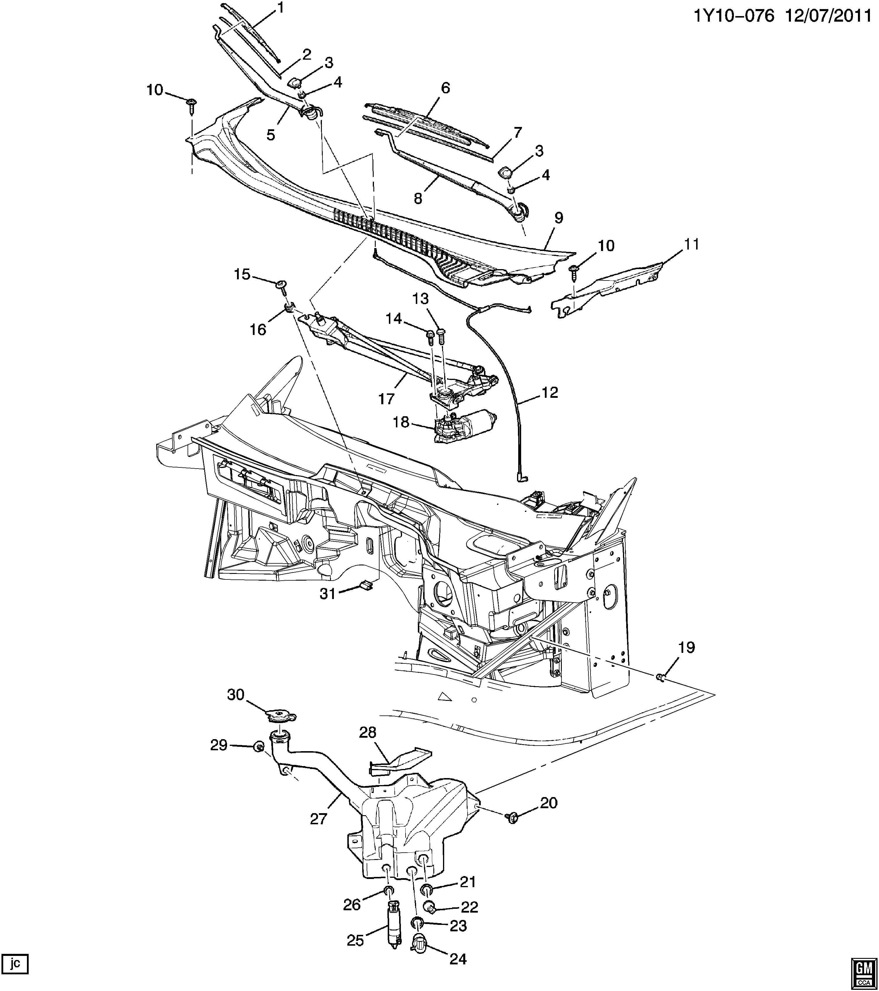 Chevrolet 10306888 - Stikla tīrītāja slotiņa adetalas.lv