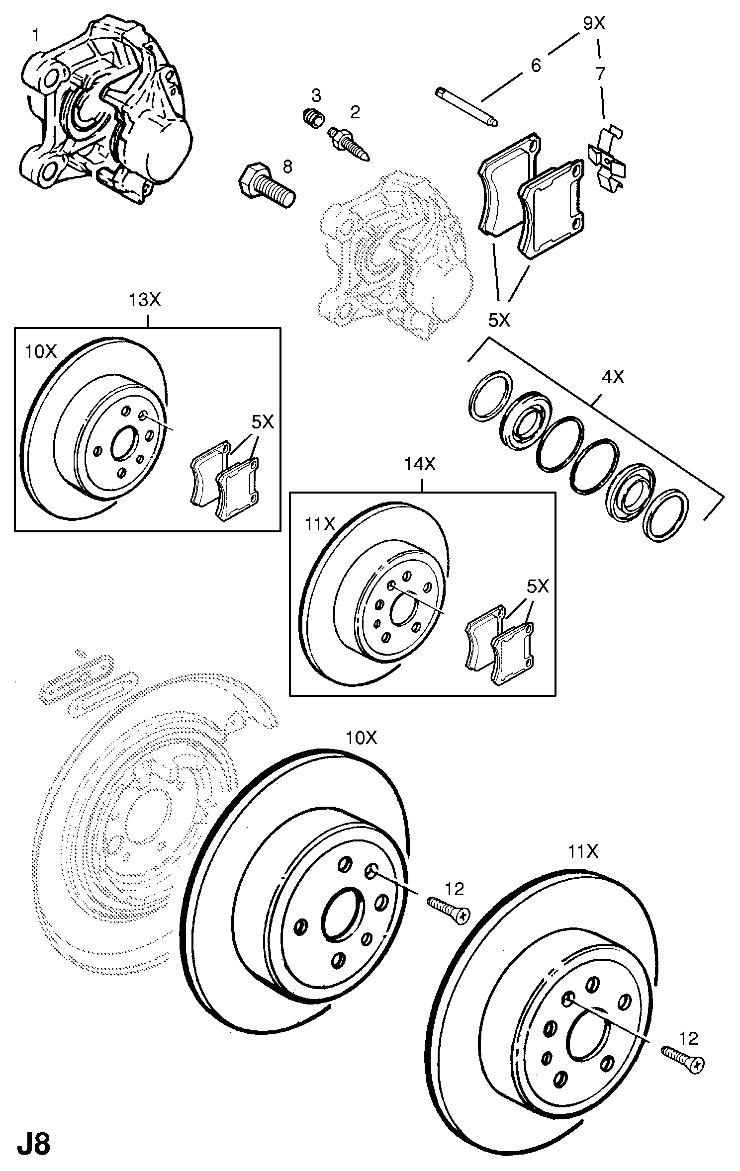 Vauxhall 1605924 - Bremžu uzliku kompl., Disku bremzes adetalas.lv