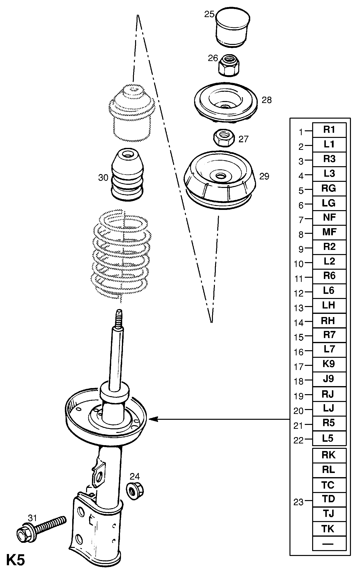 Opel 3 44 417 - Gājiena ierobežotājs, Atsperojums adetalas.lv