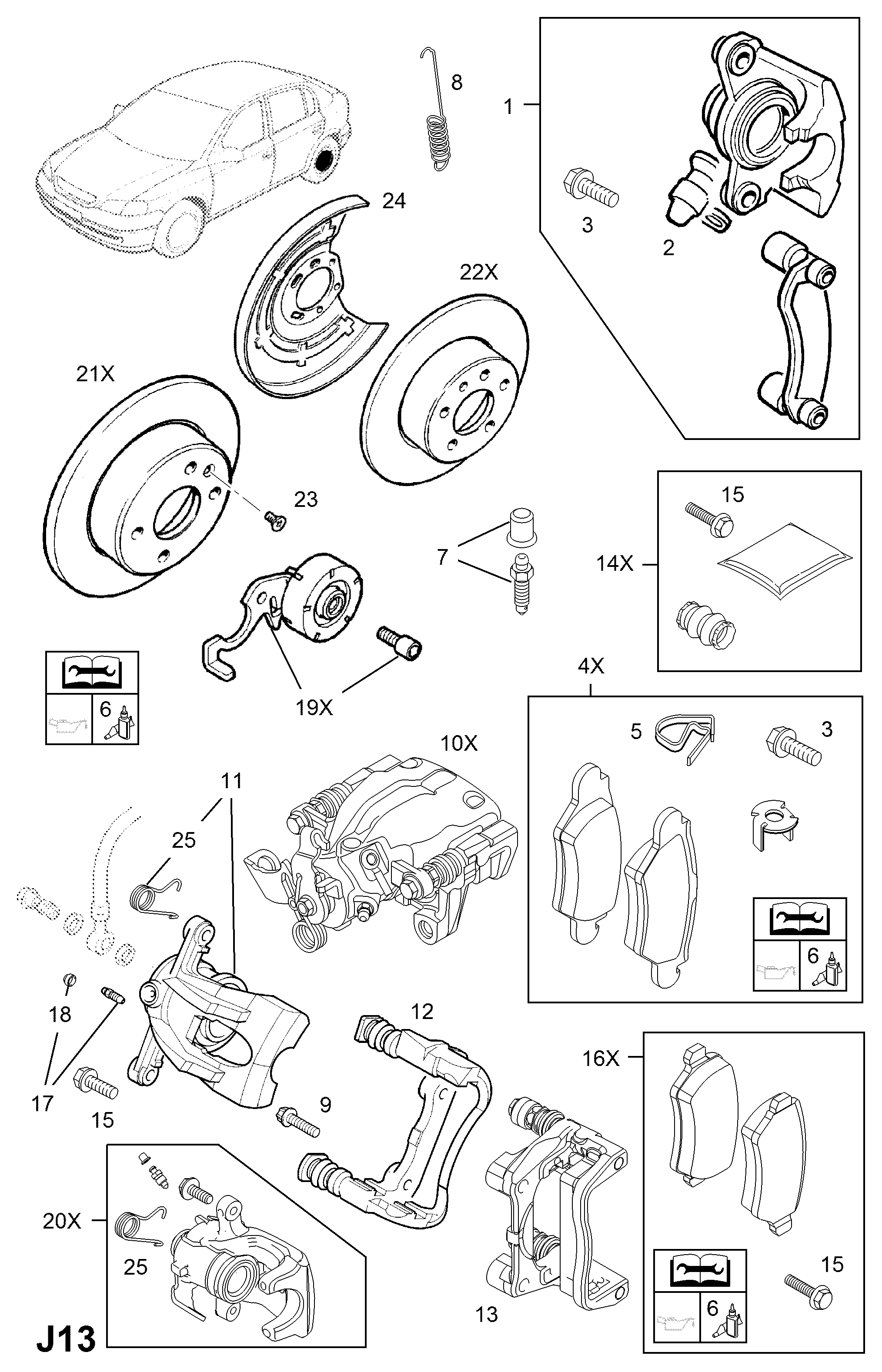 Chevrolet 1605093 - Bremžu uzliku kompl., Disku bremzes adetalas.lv