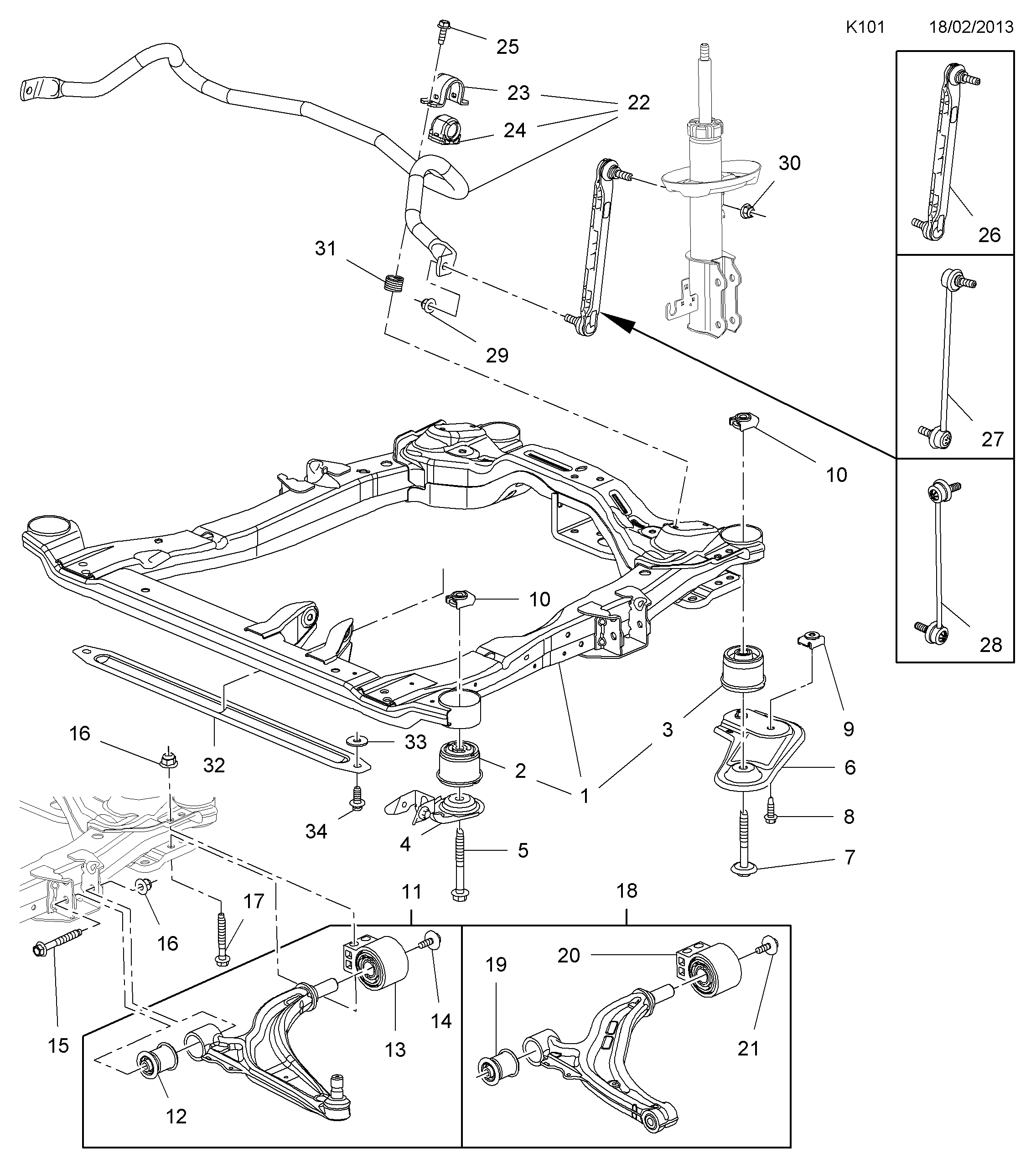 Vauxhall 3 52 491 - Piekare, Šķērssvira adetalas.lv