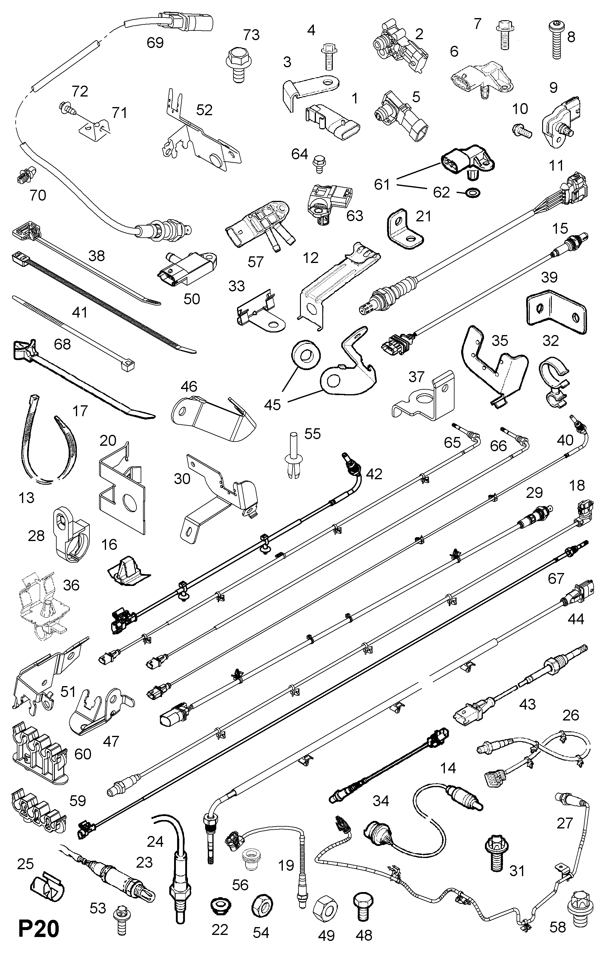 Opel 5855375 - Devējs, Izplūdes gāzu temperatūra adetalas.lv