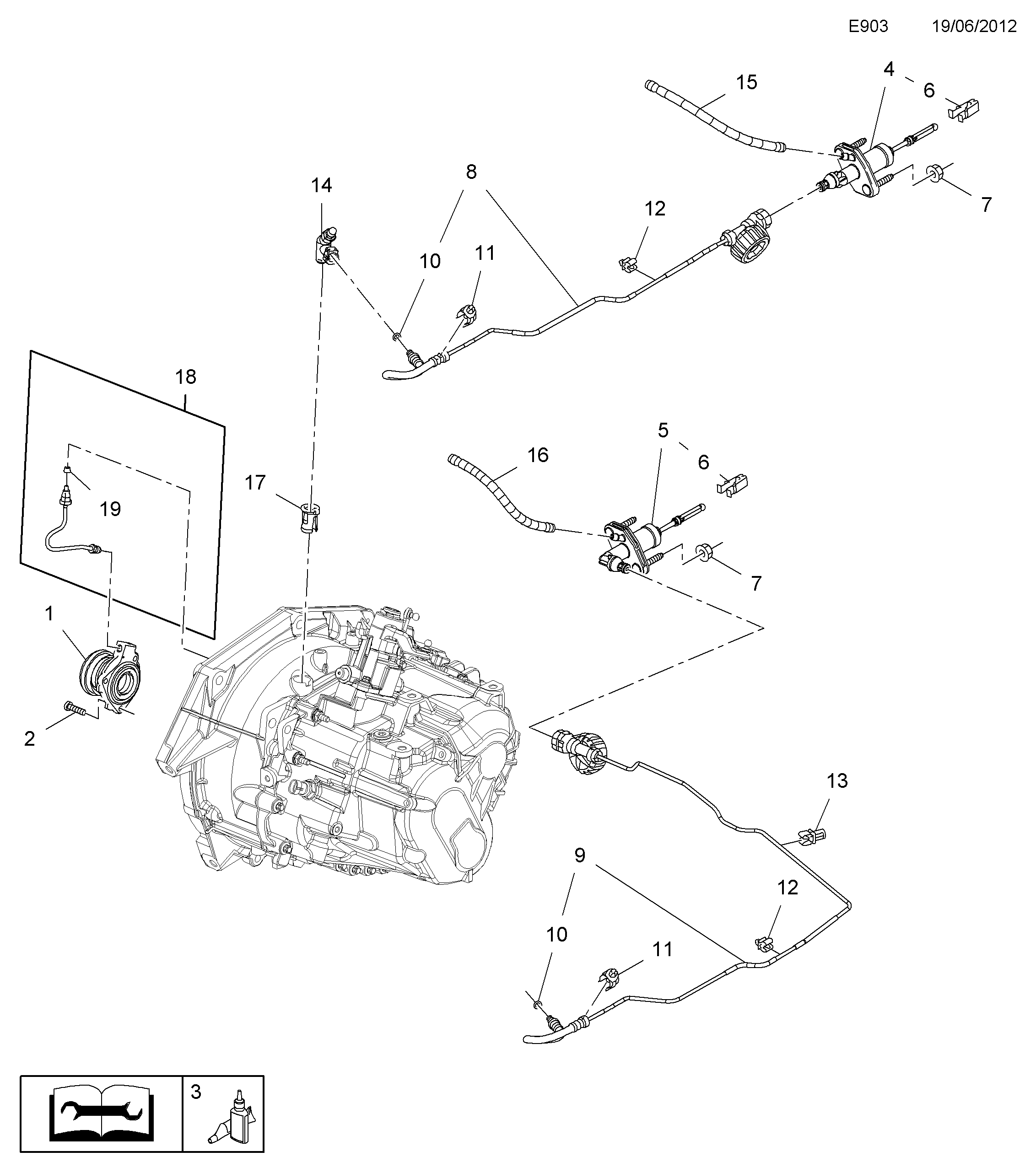 SAAB 56 79 054 - Centrālais izslēdzējmehānisms, Sajūgs adetalas.lv